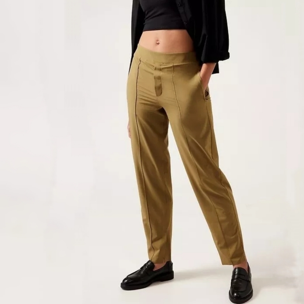 Athleta Brooklyn Heights Vienna Slim Pant Work To Workout Tapestry Gold sz 10